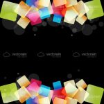 Abstract Geometric Background with Colourful Cubes